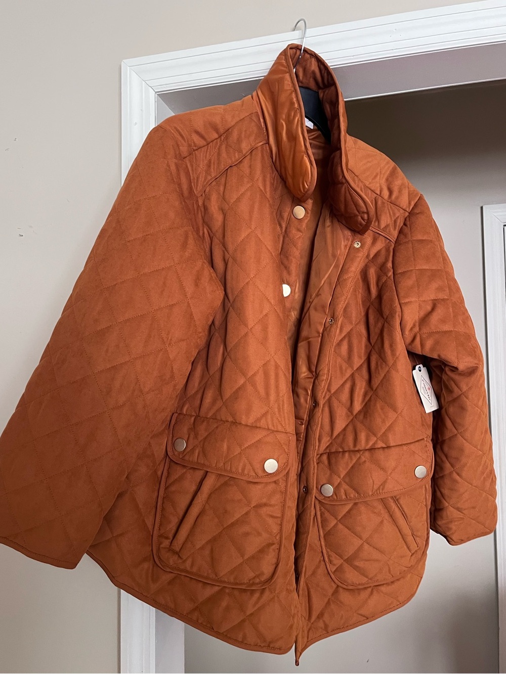 Quilted Rust Jacket Classic Puffer Coat NWT